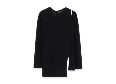 Yohji Yamamoto POUR HOMME Single Jersey Binder V-Neck Long Sleeve "Black"