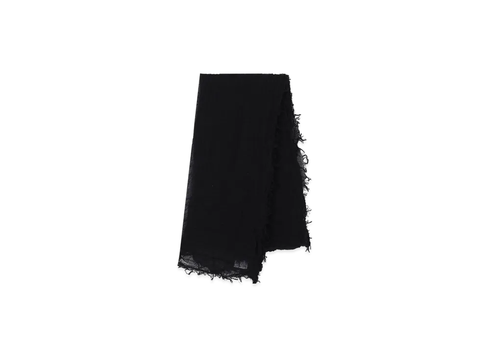 Yohji Yamamoto POUR HOMME Organic Cotton Shrink Stole "Black"