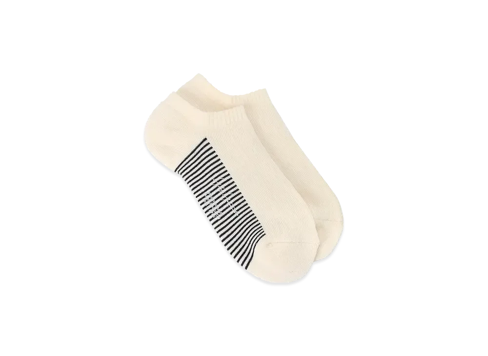 Yohji Yamamoto POUR HOMME C/AC Pile Jersey Short Border Socks "Ivory"