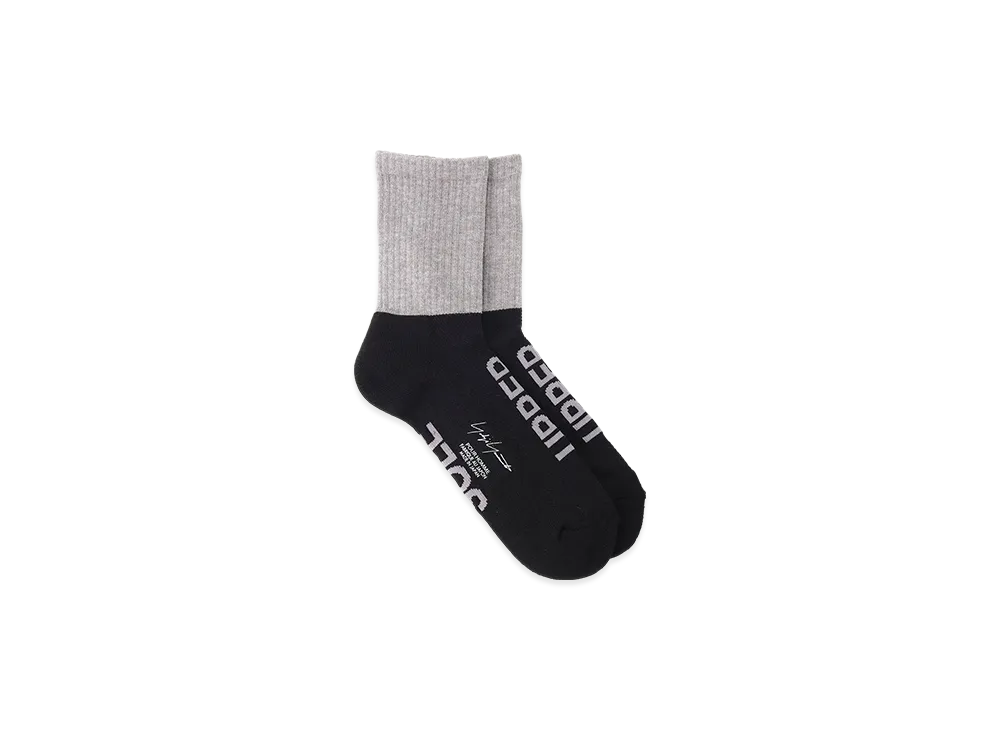 Yohji Yamamoto POUR HOMME C/AC Pile Rib Bicolor Socks "Grey"