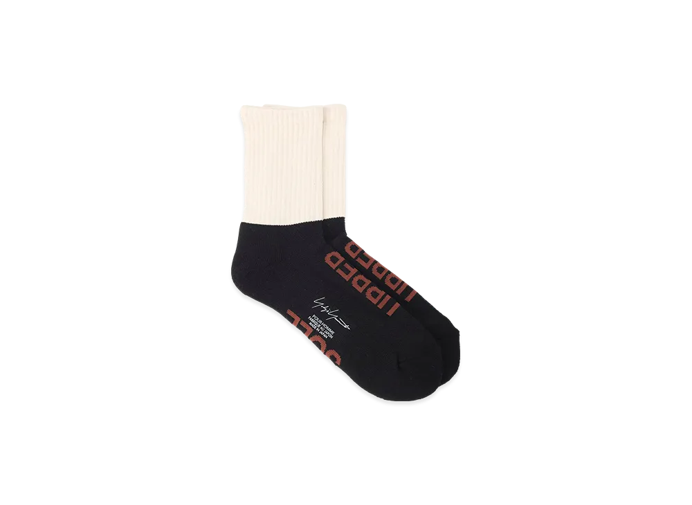 Yohji Yamamoto POUR HOMME C/AC Pile Rib Bicolor Socks "Beige"