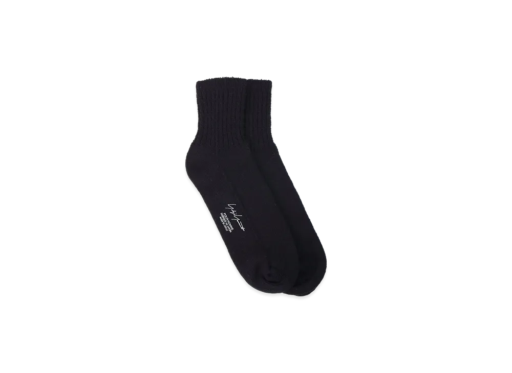 Yohji Yamamoto POUR HOMME 1/28 Raw Silk Ankle Rib Socks "Grey"