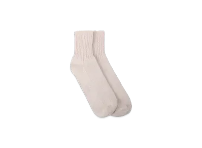 Yohji Yamamoto POUR HOMME 1/28 Raw Silk Ankle Rib Socks "Ivory"