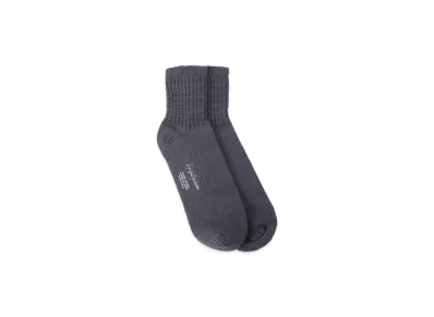 Yohji Yamamoto POUR HOMME 1/28 Raw Silk Ankle Rib Socks "Moss Green"