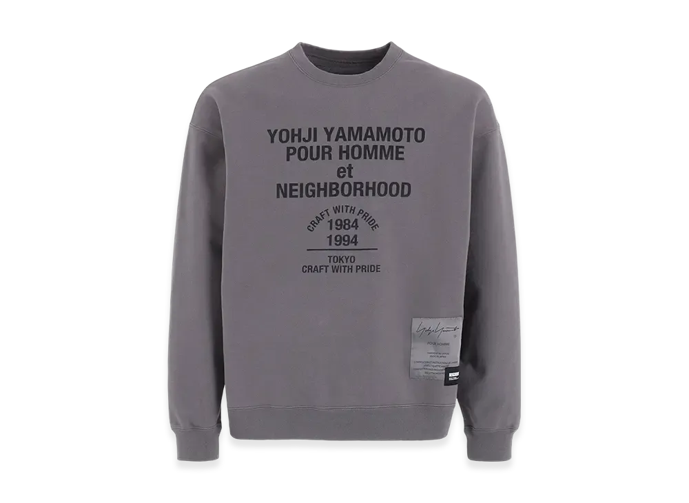 ヨウジヤマモト プールオム x ネイバーフッド スウェットシャツ LS "グレー"