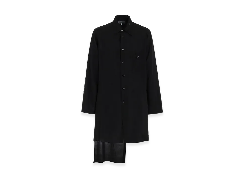 Yohji Yamamoto POUR HOMME Cellulose Lawn Asymmetry Blouse "Black"