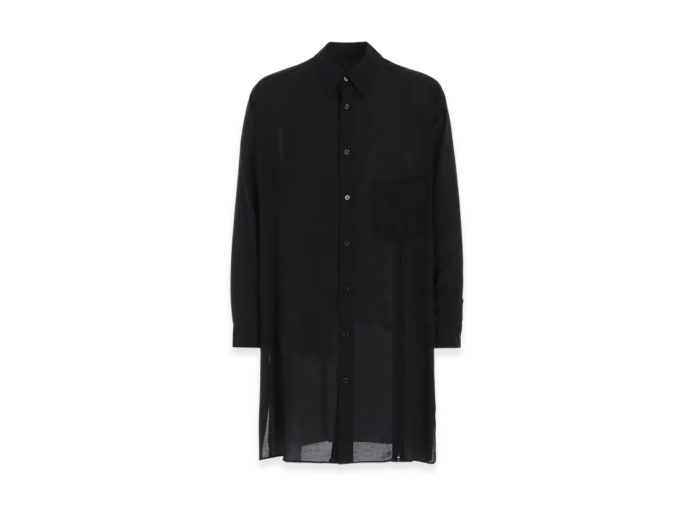 Yohji Yamamoto POUR HOMME Cellulose Lawn Zip Button Blouse "Black"