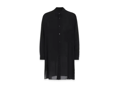 Yohji Yamamoto POUR HOMME Cellulose Lawn Zip Button Blouse "Black"