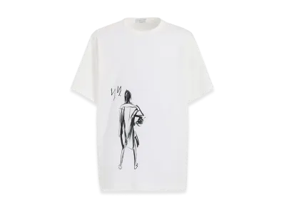 Yohji Yamamoto POUR HOMME Single Jersey Print Half Sleeve A "White"