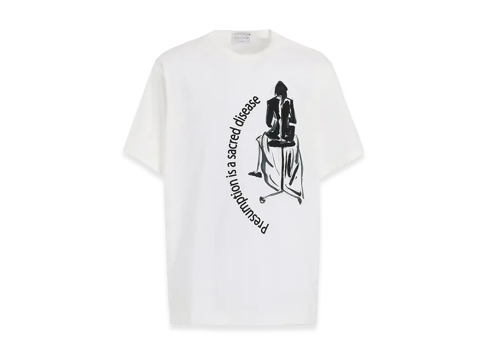 Yohji Yamamoto POUR HOMME Single Jersey Print Half Sleeve B "White"