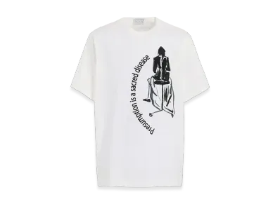 Yohji Yamamoto POUR HOMME Single Jersey Print Half Sleeve B "White"