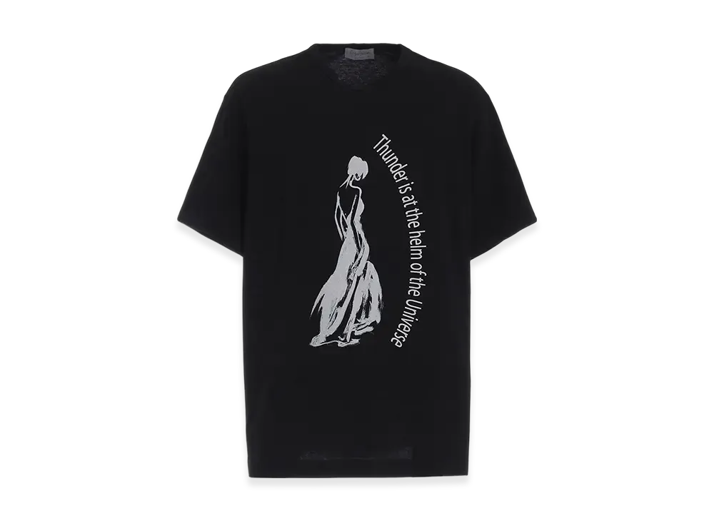 Yohji Yamamoto POUR HOMME Single Jersey Print Half Sleeve C "Black"