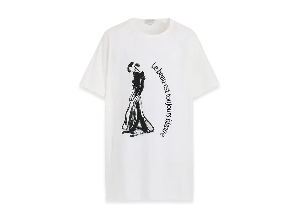 Yohji Yamamoto POUR HOMME Single Jersey Print Half Sleeve D "White"