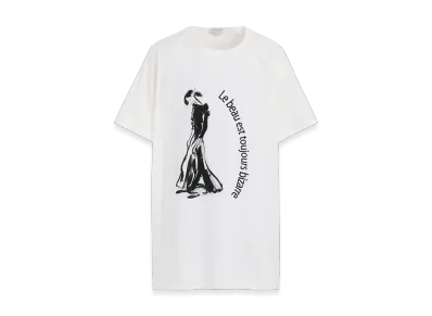 Yohji Yamamoto POUR HOMME Single Jersey Print Half Sleeve D "White"