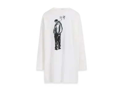 Yohji Yamamoto POUR HOMME Single Jersey Print Long Sleeve A "White"