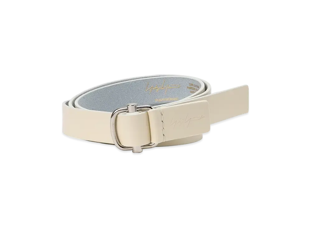 Yohji Yamamoto POUR HOMME White Leather 25Mm Free Belt