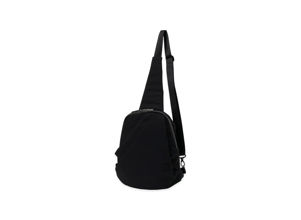 Yohji Yamamoto POUR HOMME Wool Gabardine/Nylon Tuck Sling Bag "Black"
