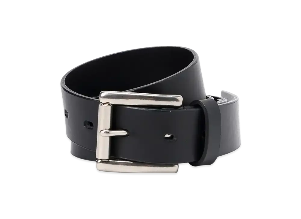 Yohji Yamamoto POUR HOMME Mat Soft Oil 30Mm Plain Belt "Black"