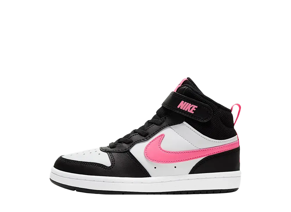 ナイキ PS コートボロー ミッド2 "ブラック/ホワイト/サンセットパルス" (キッズ)