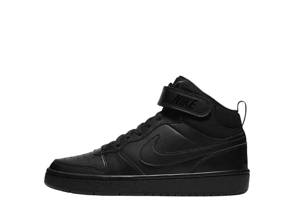 ナイキ GS コートボロー ミッド2 "トリプルブラック" (キッズ)