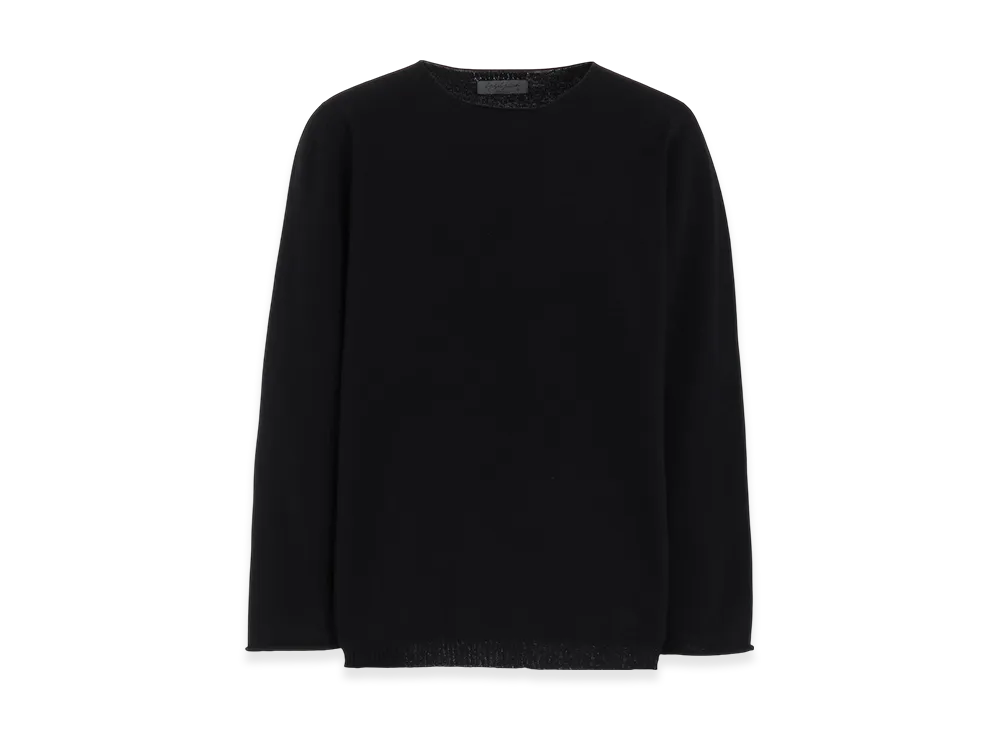 Yohji Yamamoto POUR HOMME Round Neck Knit With Embroidery "Black"