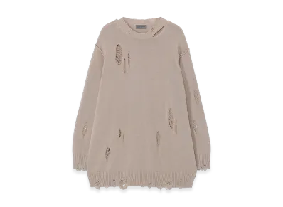 Yohji Yamamoto POUR HOMME 7G2P Jersey Round Neck Knit "Beige"