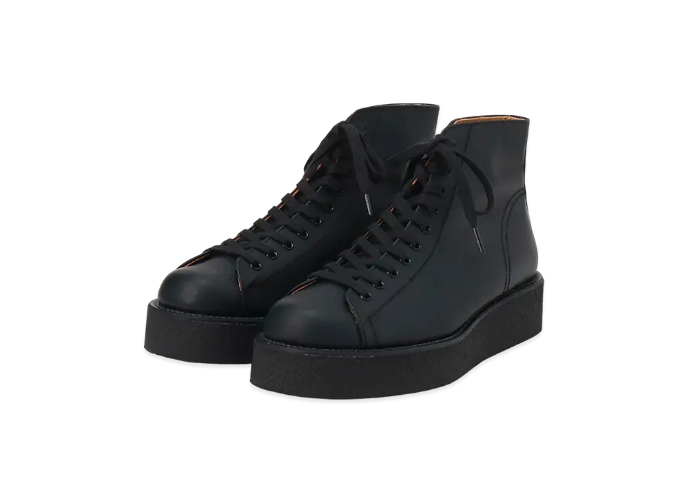 Yohji Yamamoto POUR HOMME Mat Glass Leather Demi Boots "Black"