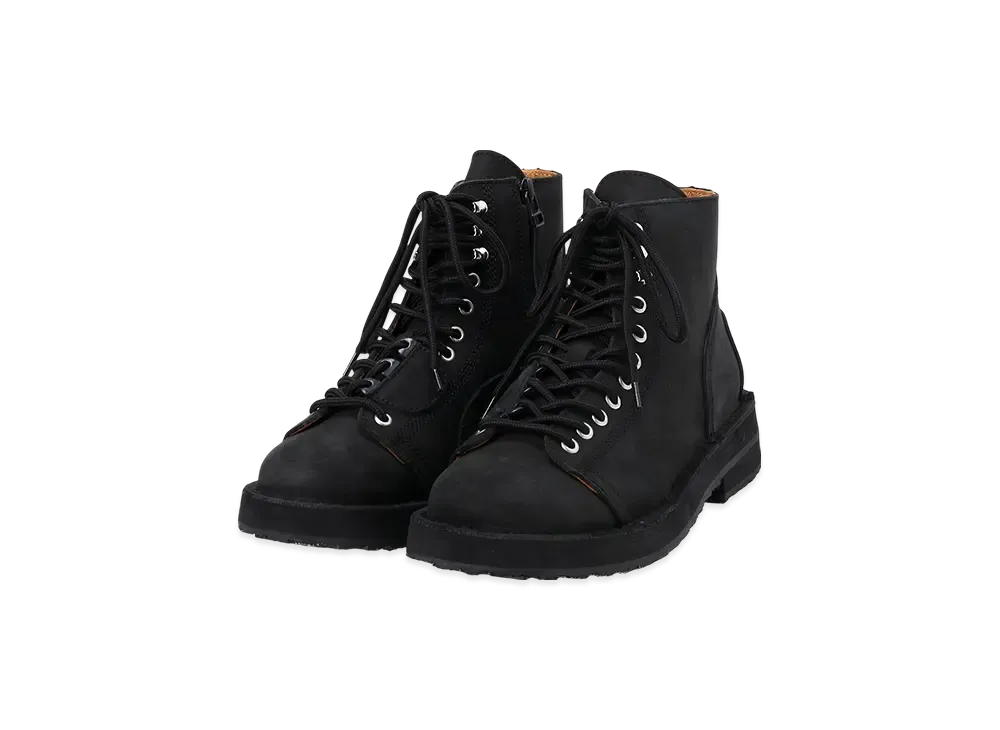 Yohji Yamamoto POUR HOMME Mat Smooth Leather Zip Biker Boots "Black"