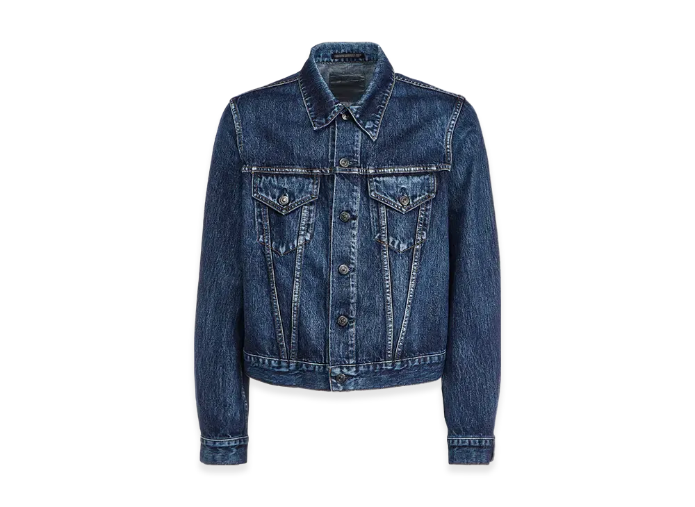 Yohji Yamamoto POUR HOMME Sp 14OZ Mw Denim Button-Down Jacket "Blue"