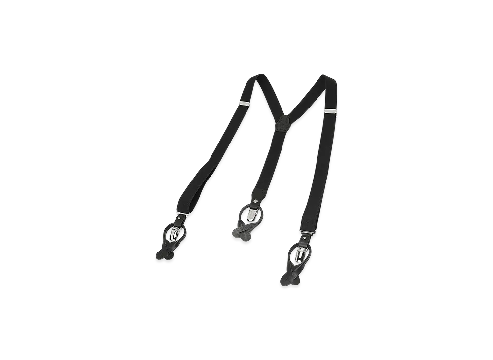 Yohji Yamamoto POUR HOMME 25mm Hakata Rubber Basic Suspenders "Black"