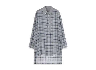 Yohji Yamamoto POUR HOMME Piece Unique/The Shop Gray Plaid Spare Collar Blouse "Gray"