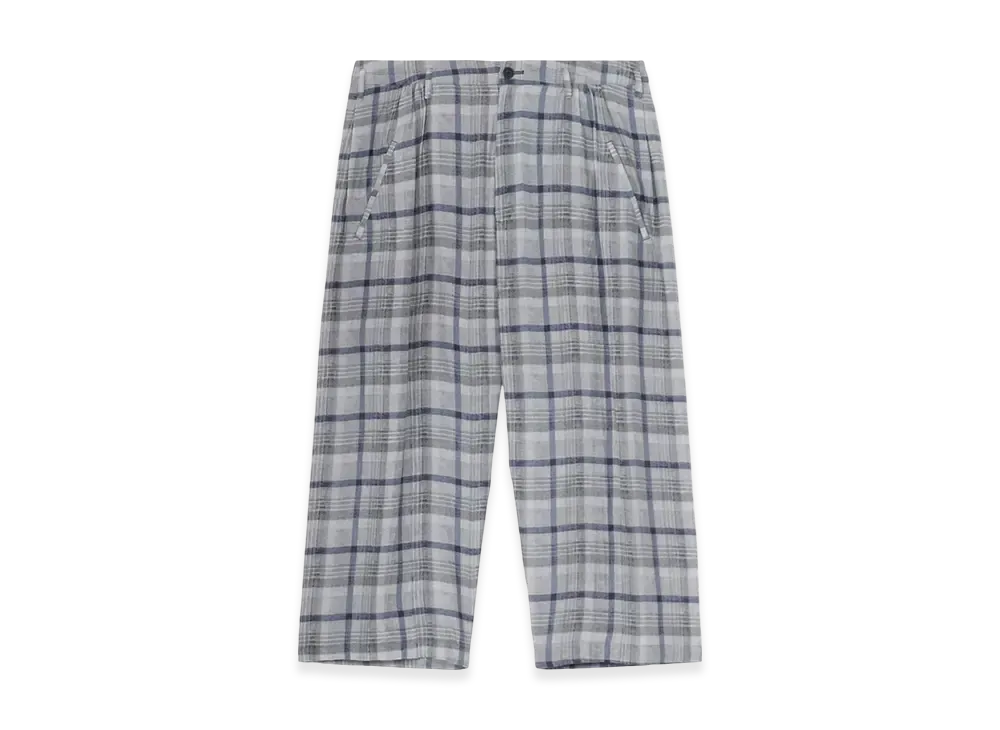 Yohji Yamamoto POUR HOMME Piece Unique/The Shop Gray Plaid Waist Gather Patns "Gray"