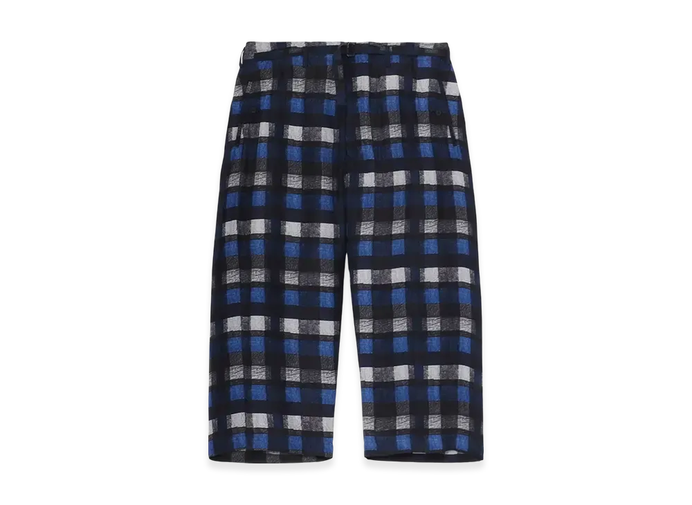 Yohji Yamamoto POUR HOMME Piece Unique/The Shop Blue Plaid Gather Detail Pants "Blue"