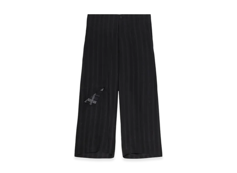 Yohji Yamamoto POUR HOMME Piece Unique/Aoyama ST Pattern Cut-Out Detail Pants "Black"