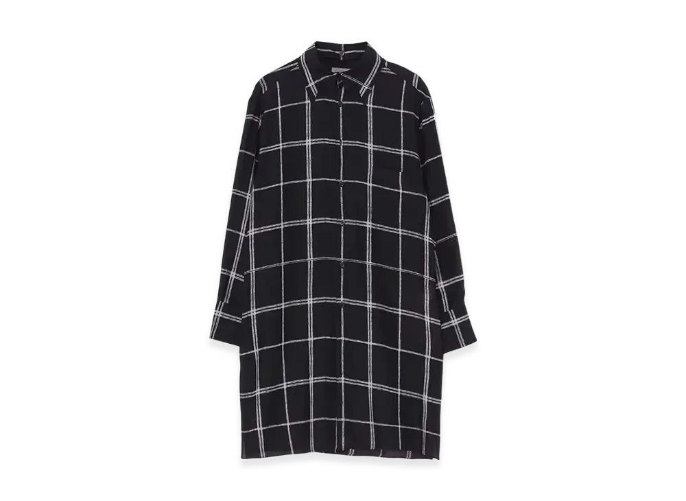 Yohji Yamamoto POUR HOMME Piece Unique/Aoyama Simple Plaid Black Designed Blouse "Black"