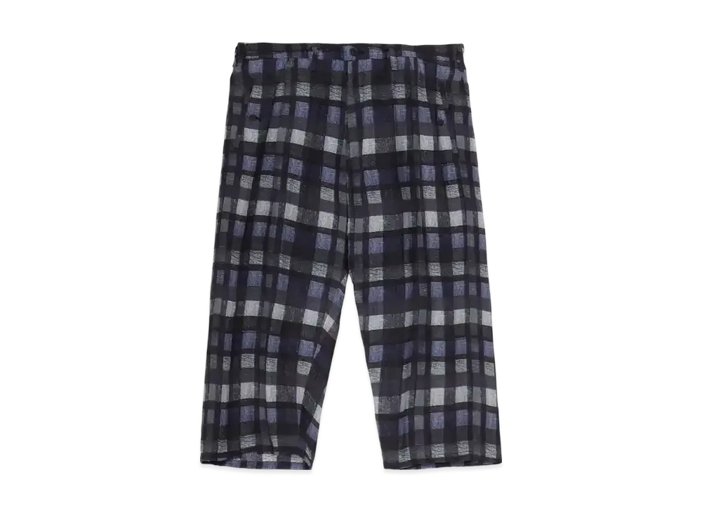 Yohji Yamamoto POUR HOMME Piece Unique/Aoyama Purple Plaid Belted Wide Pants "Purple"