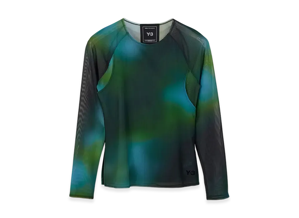 Y-3 Allover Print Mesh Fitted Tee "Multi"