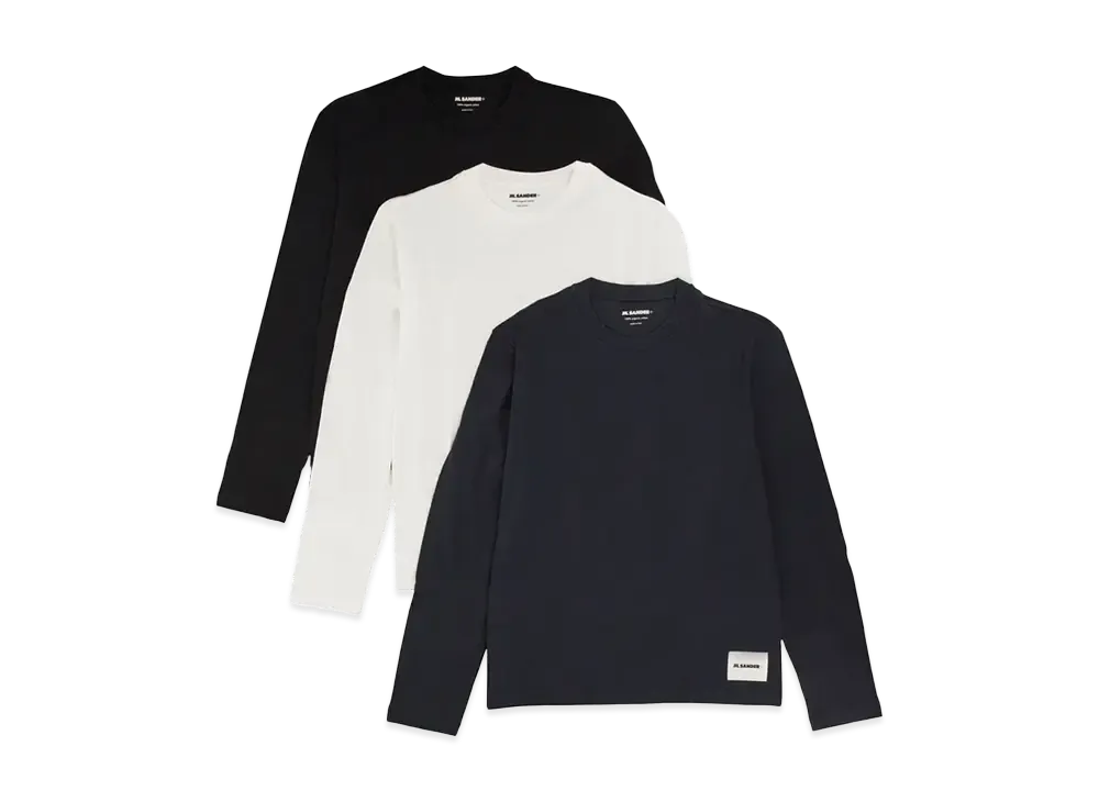 ジルサンダー メンズ 3パックTシャツロングスリーブセット "ブラック/ホワイト/ダークブルー" J47GC0002JTN254000