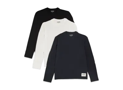 Jil Sander Men's 3-Pack Long-Sleeved T-Shirt Set "Black/White/Dark Blue"