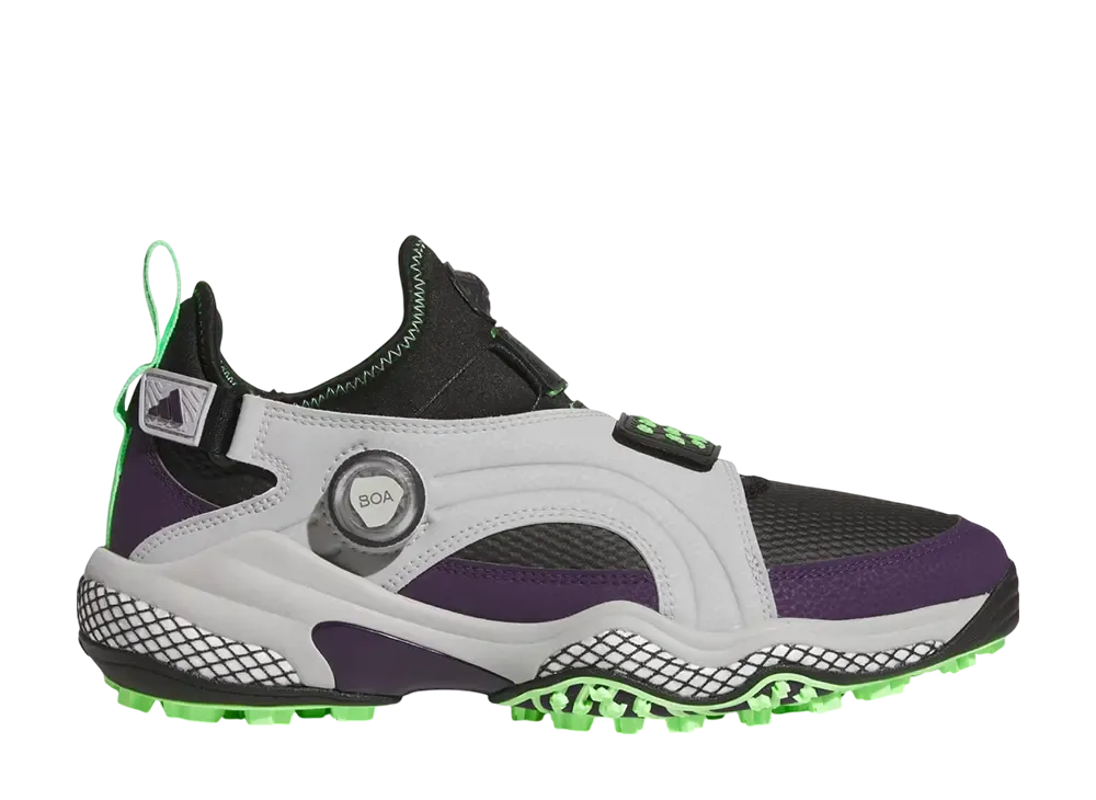 アディダス コードカオス25 ミッドカット ボア スパイクレス ゴルフ "コアブラック/グレースリー/オーロラプラム"