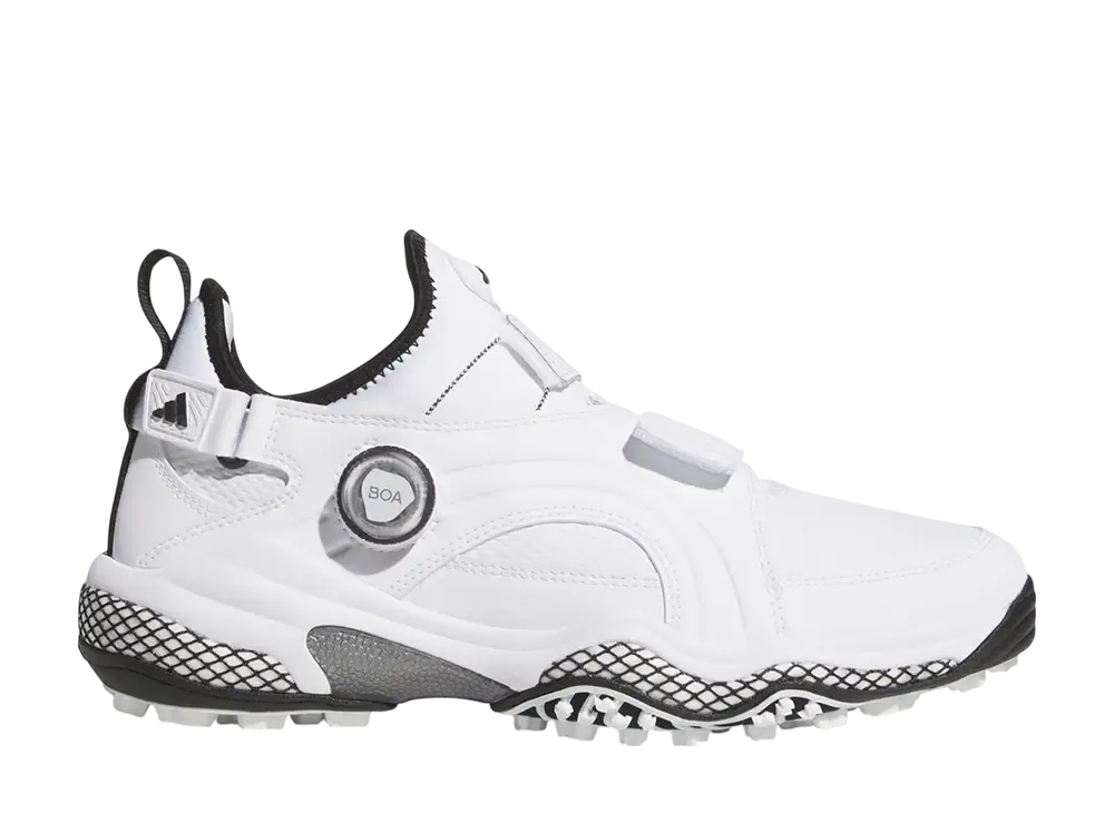 アディダス コードカオス25 ミッドカット ボア スパイクレス ゴルフ "クラウドホワイト/コアブラック"