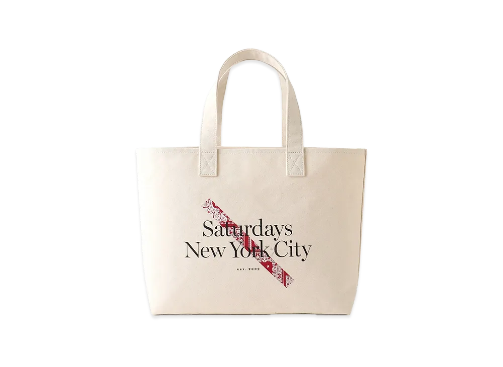 Saturdays NYC x MIYAGIHIDETAKA Bandana Slash Tote Bag "Red"