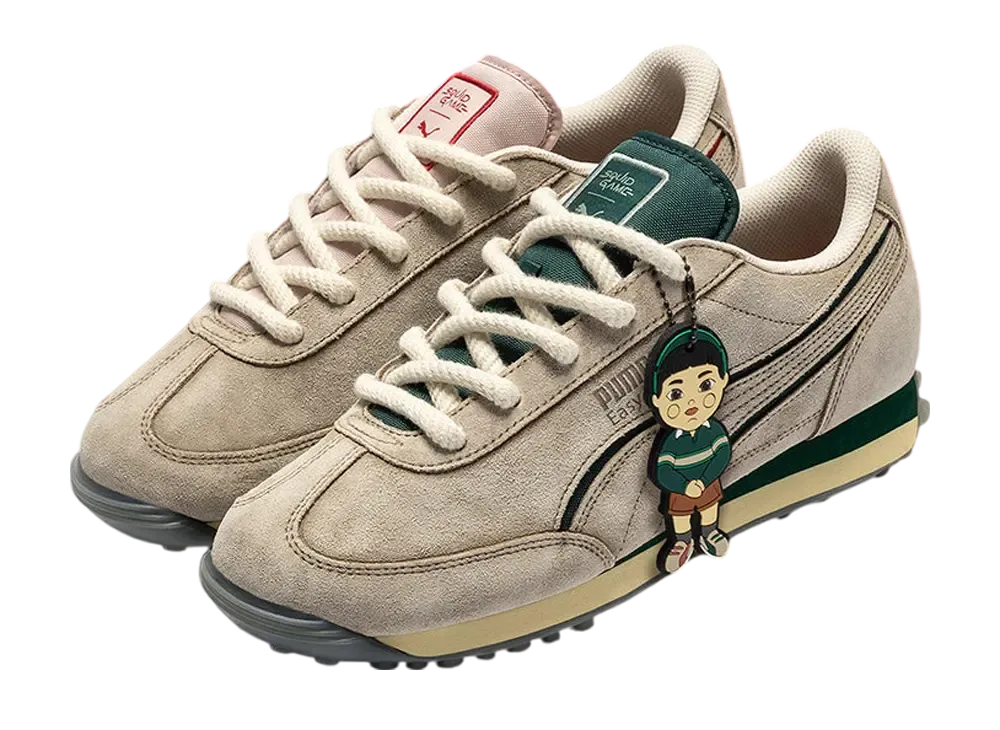 Squid Game × Puma Easy Rider "Alpine Snow/Dark Myrtle/Club Red"