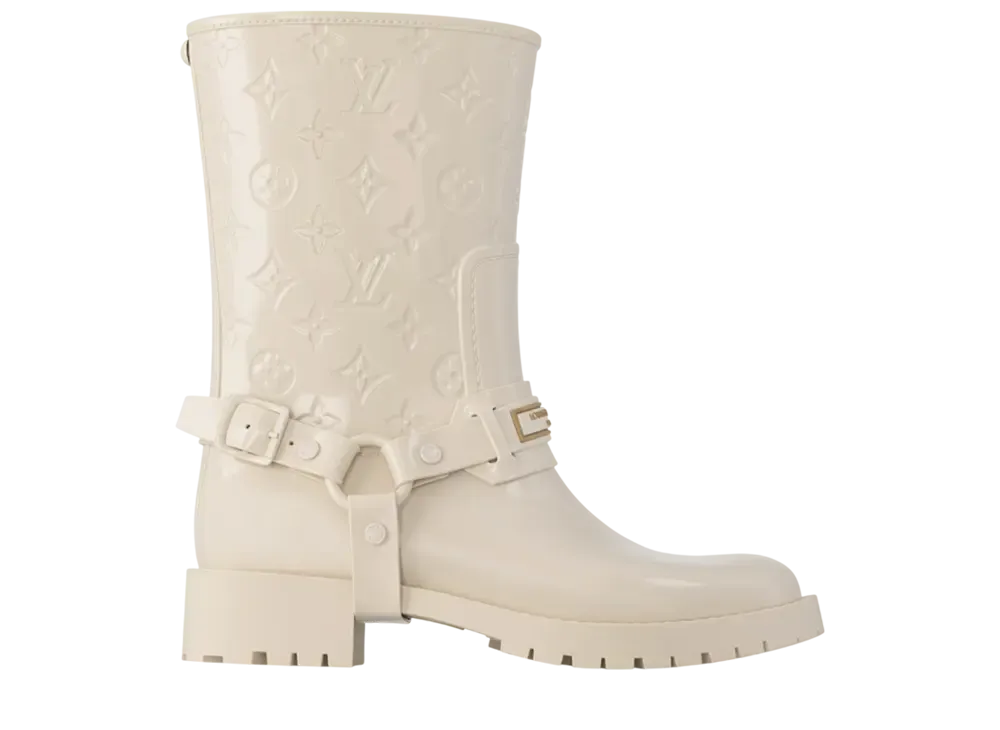 ルイヴィトン ウィメンズ ドロップス フラットハーフレインブーツ "エクリュ"