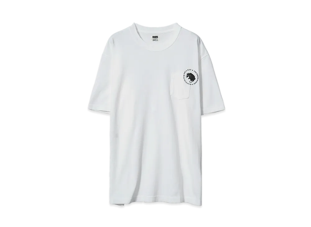 RATS CIRCLE POCKET TEE BACK PRINT "WHITE"
