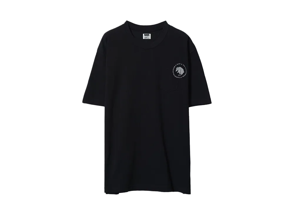 RATS CIRCLE POCKET TEE BACK PRINT "BLACK"