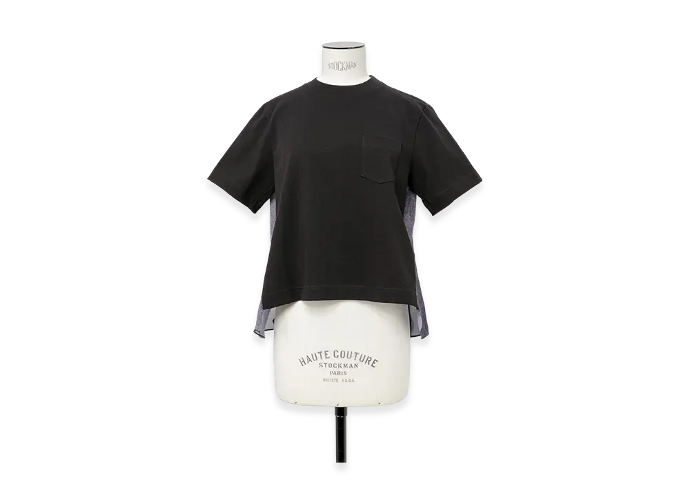sacai Denim x Cotton Jersey T-Shirt "Black/Indigo"