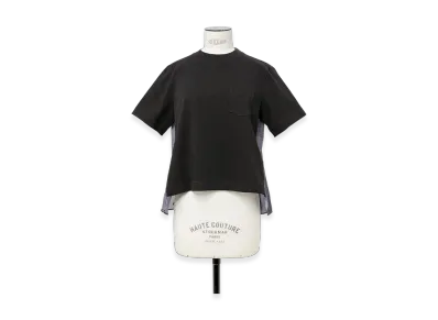 sacai Denim x Cotton Jersey T-Shirt "Black/Indigo"