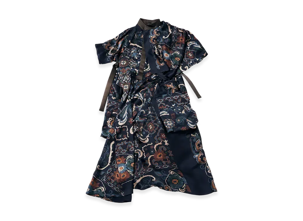 sacai Floral Print Dress "Navy"