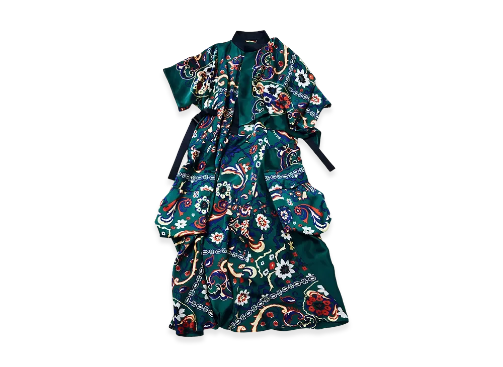 sacai Floral Print Dress "Green"